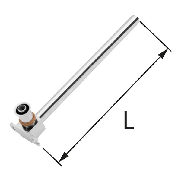 Kolano mosiężne z rurą Cu FI15 ultraPRESS - 16 L = 210 mm