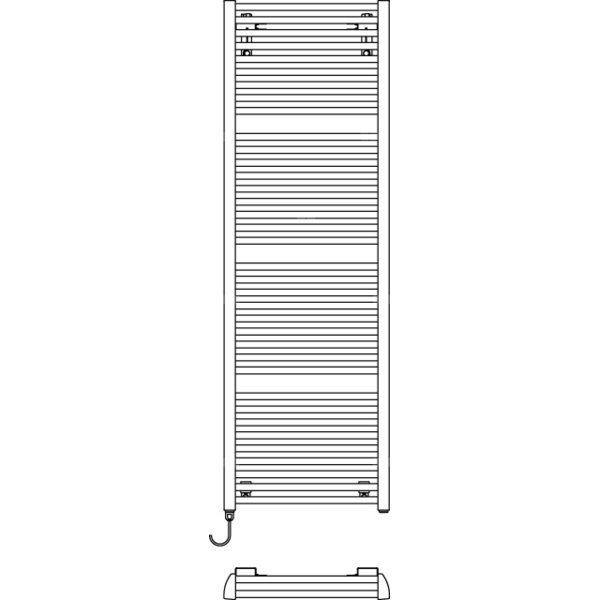 Grzejnik drabinkowy KERMI Duett-E, wym. 1796 x 634 mm, kolor biały, moc 1125W