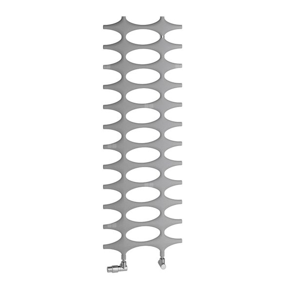 Grzejnik Kermi®Ideos®-E 1151x35x508, P=400W, srebro, WRS biały, lewy