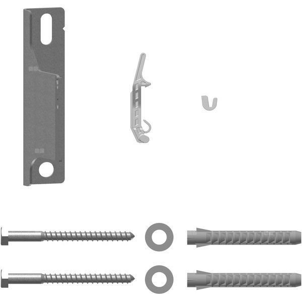 Zestaw uchwytów ściennych krótki WA30mm punkt zawieszenia 23mm, biały