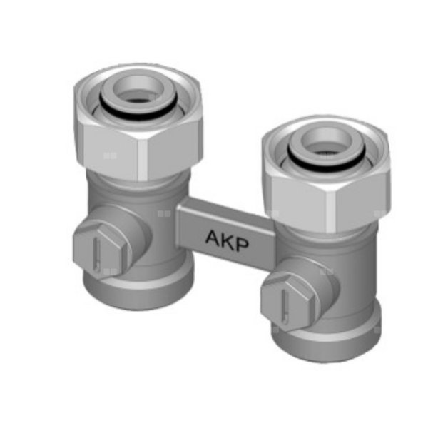 Złączka dwururowa, przelotowa, z możliwością odcięcia