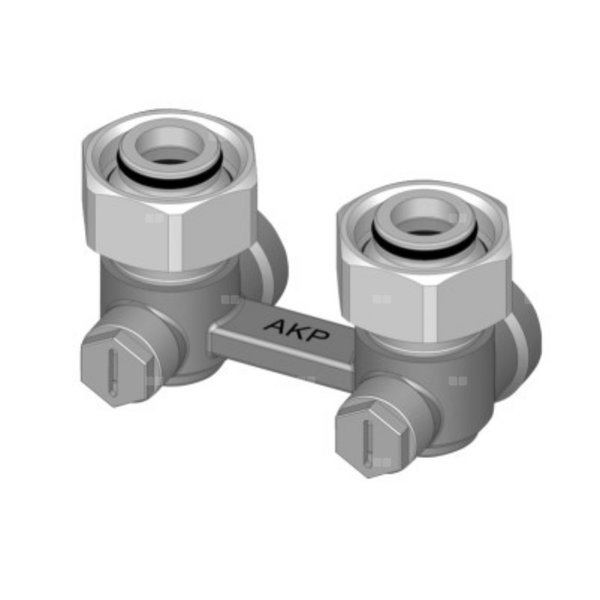 Złącze dwururowe, narożne, zamykane na klucz