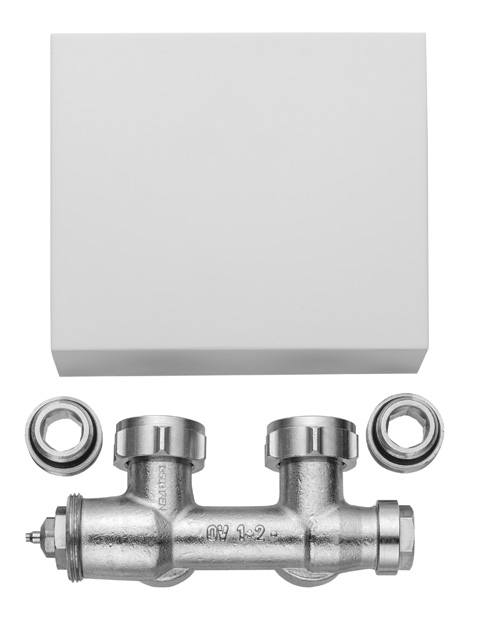 Blok zaworowy Kermi Ventilhahnblock, Geneo quadris Eckform, Blende chrom, 1 Stück/VPM
