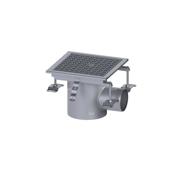 Wpust Ferrofix 185, odpływ boczny, 300x300, ruszt kratowy M125, bez kołnierza