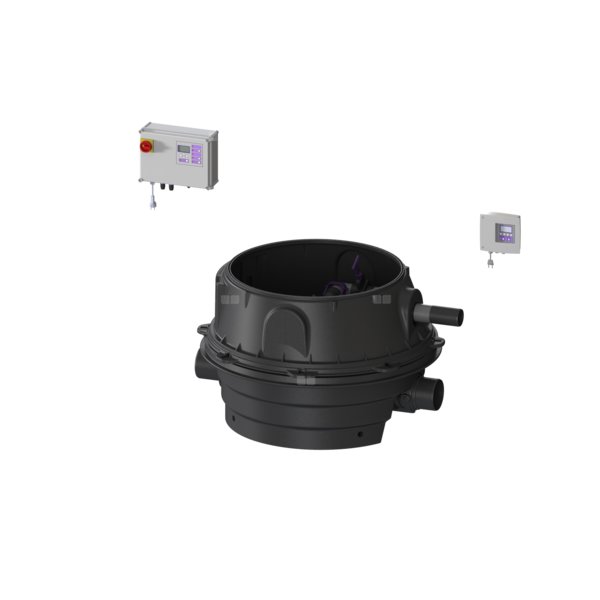 Moduł techniczny Ecolift XL Mono 230V SPF1400-S3 z automatycznymi klapami zwrotnymi do ścieków czarnych do zabudowy w ziemi lub płycie betonowej