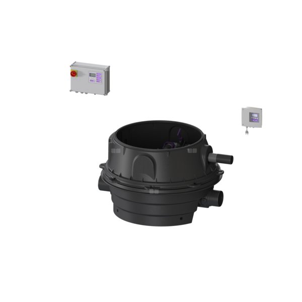 Moduł techniczny Ecolift XL Mono 400V SPF3000-S3 z automatycznymi klapami zwrotnymi do ścieków czarnych do zabudowy w ziemi lub płycie betonowej