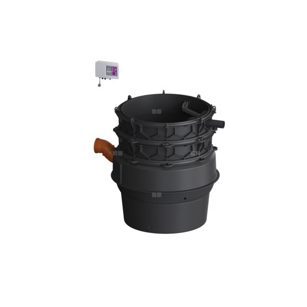 Moduł techniczny przepompowni Aqualift F XL Duo z szafką Comfort 1400-S3 230V ze zgrzewanym pierścieniem studzienki