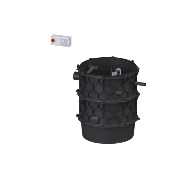 Moduł techniczny przepompowni Aquapump XL Duo, z szafką Comfort z pompą STZ 2500-S1, poj. użytk. 310 l