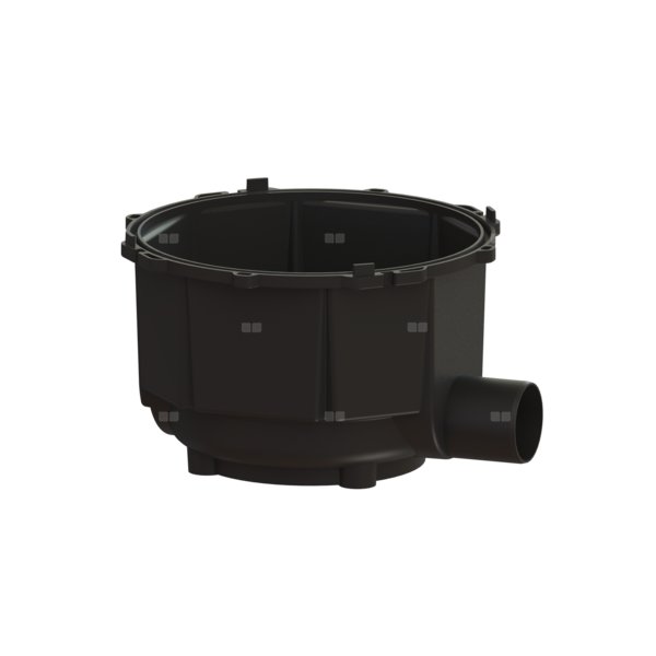 Część denna z odpływem bocznym DN 100, system 400