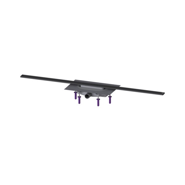 Linearis Infinity 60 z Mechanicznym syfonem Megastop Szczotkowana powierzchnia - czarna, 1200 mm