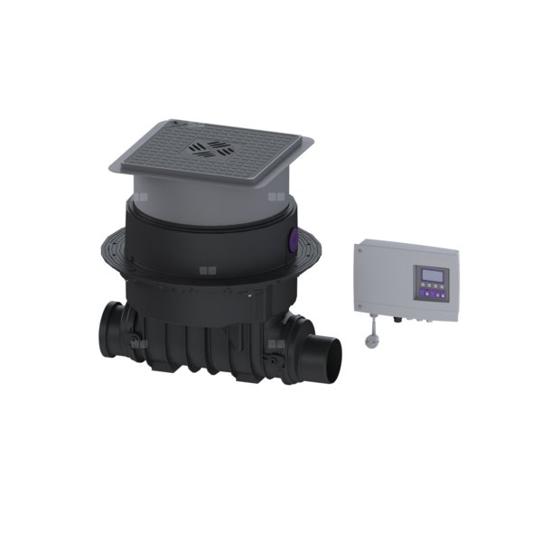 Zawór zwrotny z pompą Pumpfix M Komfort DN125 z czarną pokrywą