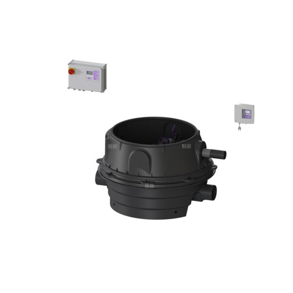 Moduł techniczny Ecolift XL Mono 400V SPF4500-S3 z automatycznymi klapami zwrotnymi do ścieków czarnych do zabudowy w ziemi lub płycie betonowej