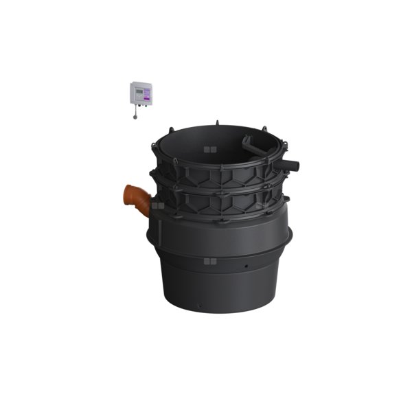 Moduł techniczny przepompowni Aqualift F XL Mono z szafką Comfort 1400-S3 230V ze zgrzewanym pierścieniem studzienki