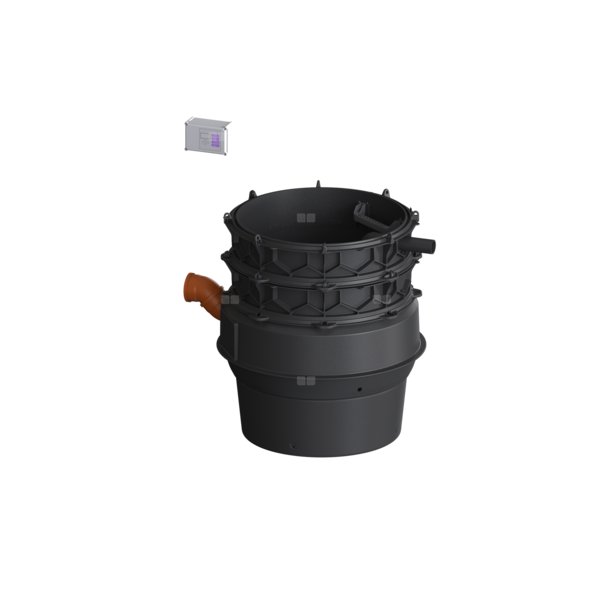 Moduł techniczny przepompowni Aqualift F XL Mono z szafką Comfort 4500-S3 400V ze zgrzewanym pierścieniem studzienki