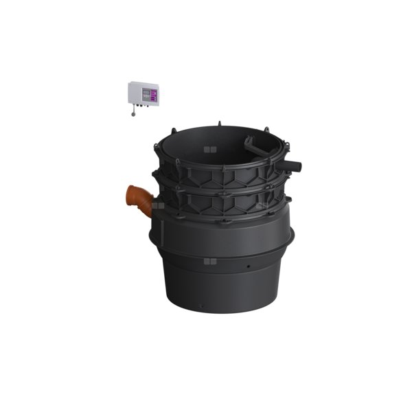 Moduł techniczny przepompowni Aqualift F XL Duo z szafką Comfort 1400-S1 230V ze zgrzewanym pierścieniem studzienki