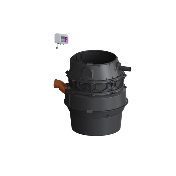 Moduł techniczny przepompowni Aqualift F XL Duo z szafką Comfort 1400-S1 230V ze zgrzewanym pierścieniem studzienki i stożkiem LW 800