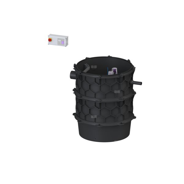 Moduł techniczny przepompowni Aquapump XL Duo, z szafką Comfort z pompą STZ 1300-S1, poj. użytk. 310 l