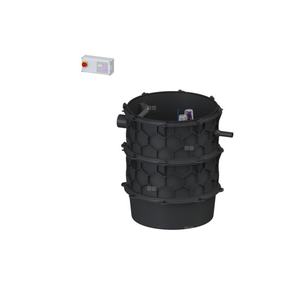 Moduł techniczny przepompowni Aquapump XL Duo, z szafką Comfort z pompą STZ 3700-S1, poj. użytk. 310 l