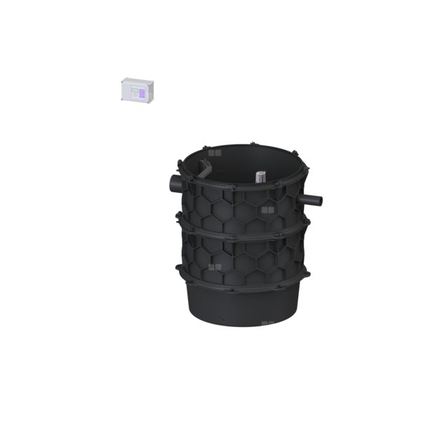 Moduł techniczny przepompowni Aquapump XL Mono, z szafką Comfort z pompą GTF 1600-S1, poj. użytk. 350 l