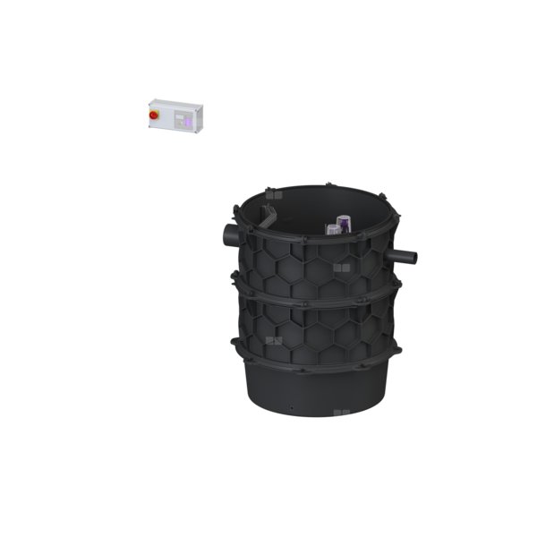 Moduł techniczny przepompowni Aquapump XL Duo, z szafką Comfort z pompą GTK 1600-S1, poj. użytk. 340 l