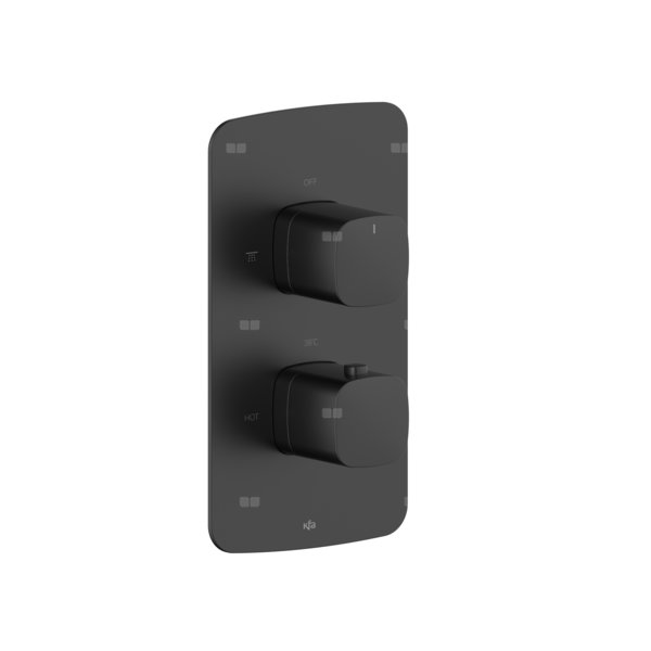 Bateria Malaga, termostatyczna, podtynkowa solo, black