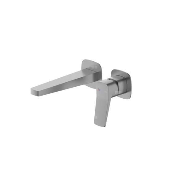 Bateria Malaga, umywalkowa, podtynkowa, ścienna, PVD gun metal grey