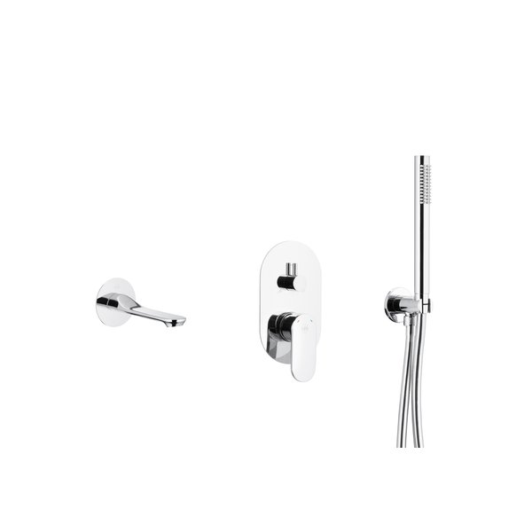 HALIT wannowy zestaw podtynkowy z baterią 3 funkcyjną, chrom