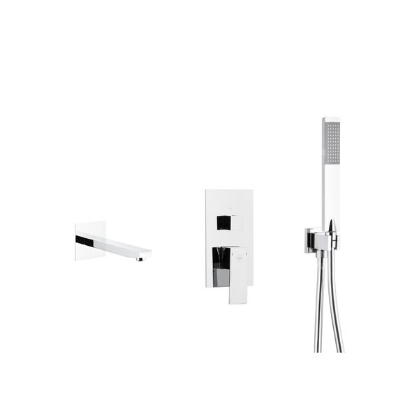 LOGON zestaw wannowy podtynkowy z baterią 3 funkcyjną, chrom