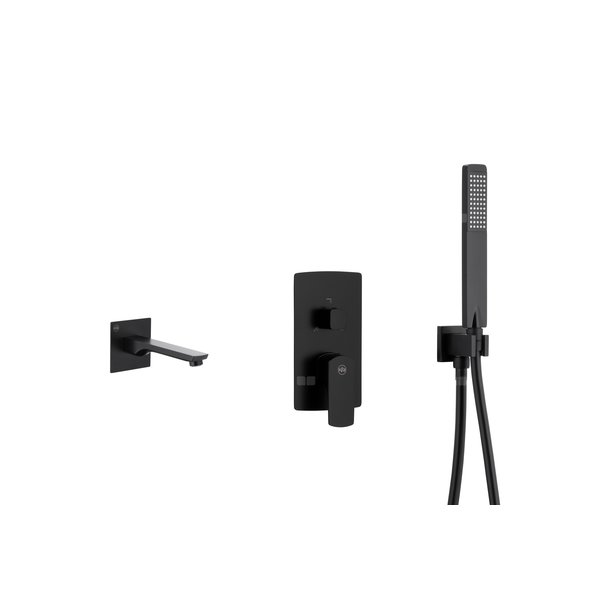 MOKAIT zestaw wannowy podtynkowy z baterią 3 funkcyjną, czarny