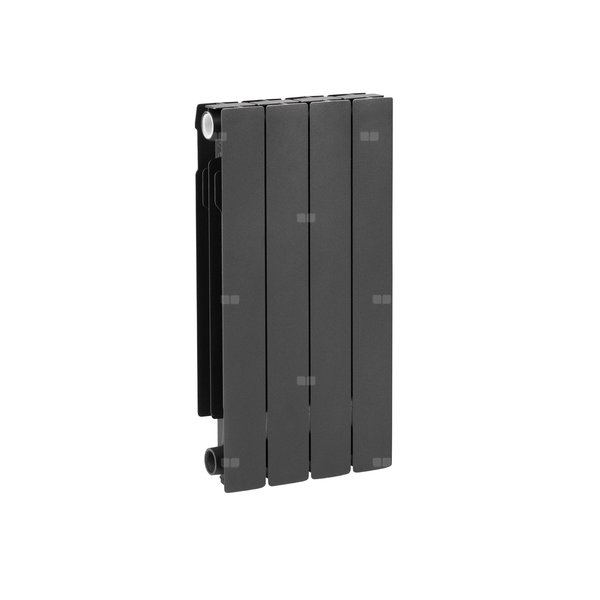 Grzejnik żeberkowy KFA Armatura ADR600/4 aluminium, podłączenie boczne 670 x 322 mm, kolor grafit