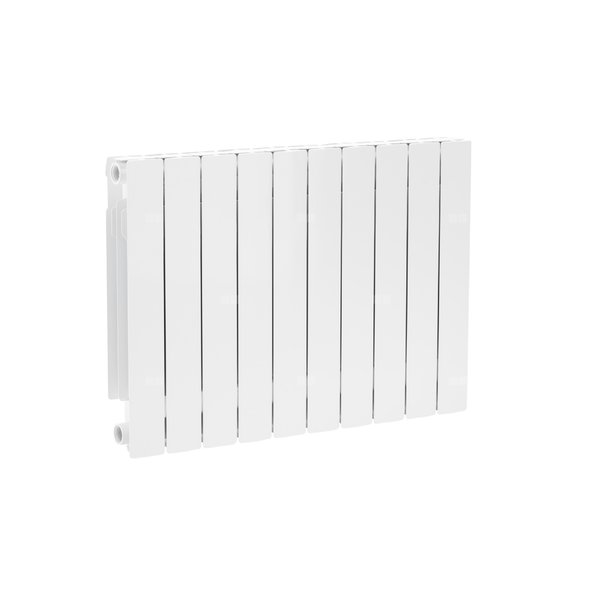 Grzejnik żeberkowy KFA Armatura ADR600/10 aluminium, podłączenie boczne 670 x 805 mm, kolor biały