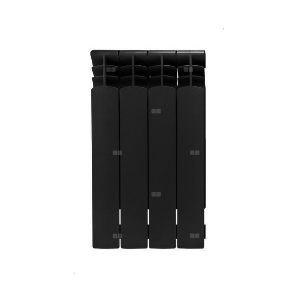 Grzejnik żeberkowy KFA Armatura G500F/4 aluminium, podłączenie boczne 572 x 322 mm, kolor czarny