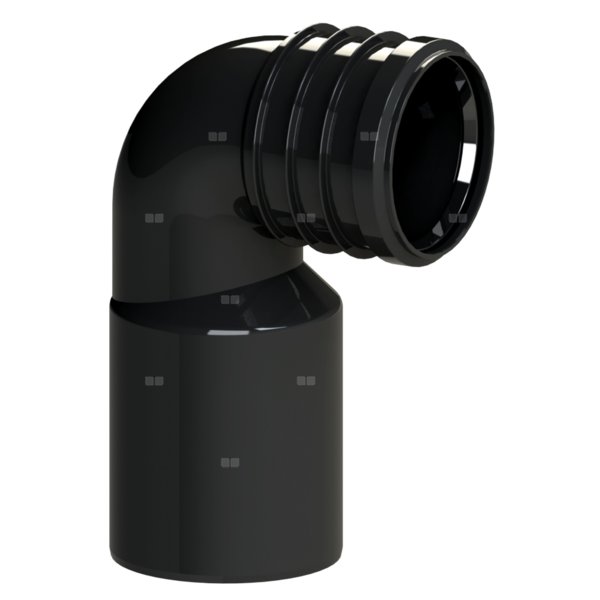 ZPW Kolano DN90/110 regul Czarne z uszczelką, z naklejką