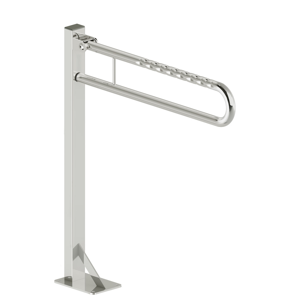 Poręcz stojąca Koło Lehnen Funktion, uchylna, H90cm, T56.5cm, stal nierdzewna falista