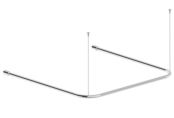 Drążek do zasłony prysznicowej Koło Lehnen Concept Pro, potrójny, L90cm, stal nierdzewna gładka