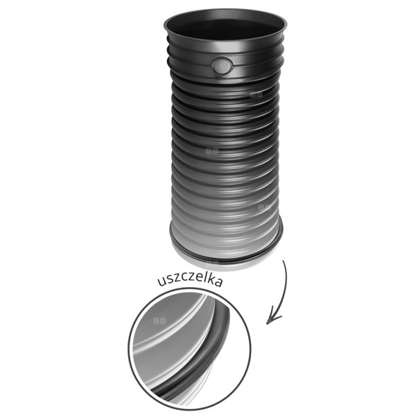 Rura PP dwuścienna z kielichem SN 10 i z uszczelką MCEM 160 x 3000 SN10