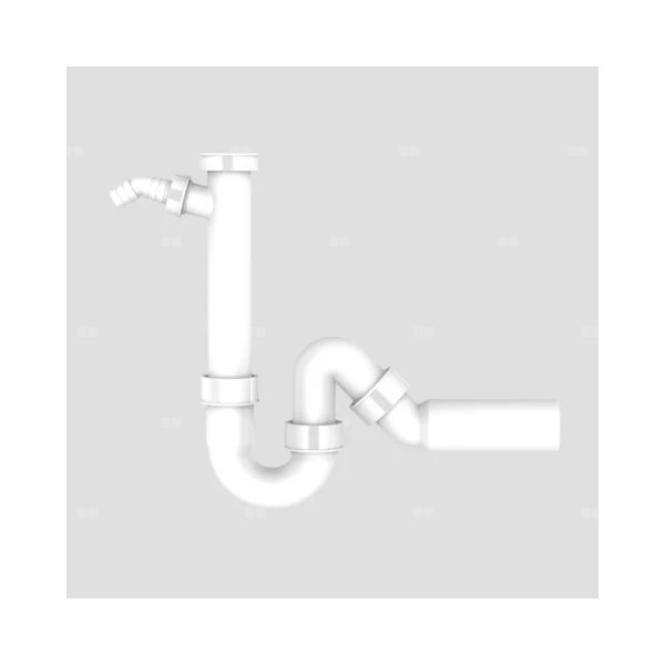 Połsyfon zlew. rurowy jednokomorowy z przyłączem AGD, odpływ d50