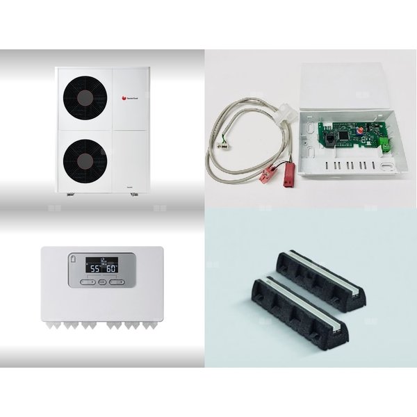 Pompa ciepła powietrzna powietrze-woda monoblok SAUNIER DUVAL GeniaAir HA 10-6 O 9.2 kW 400 V + Moduł sterowania HPIM SD + Moduł kaskadowy VR 32 B (K+)