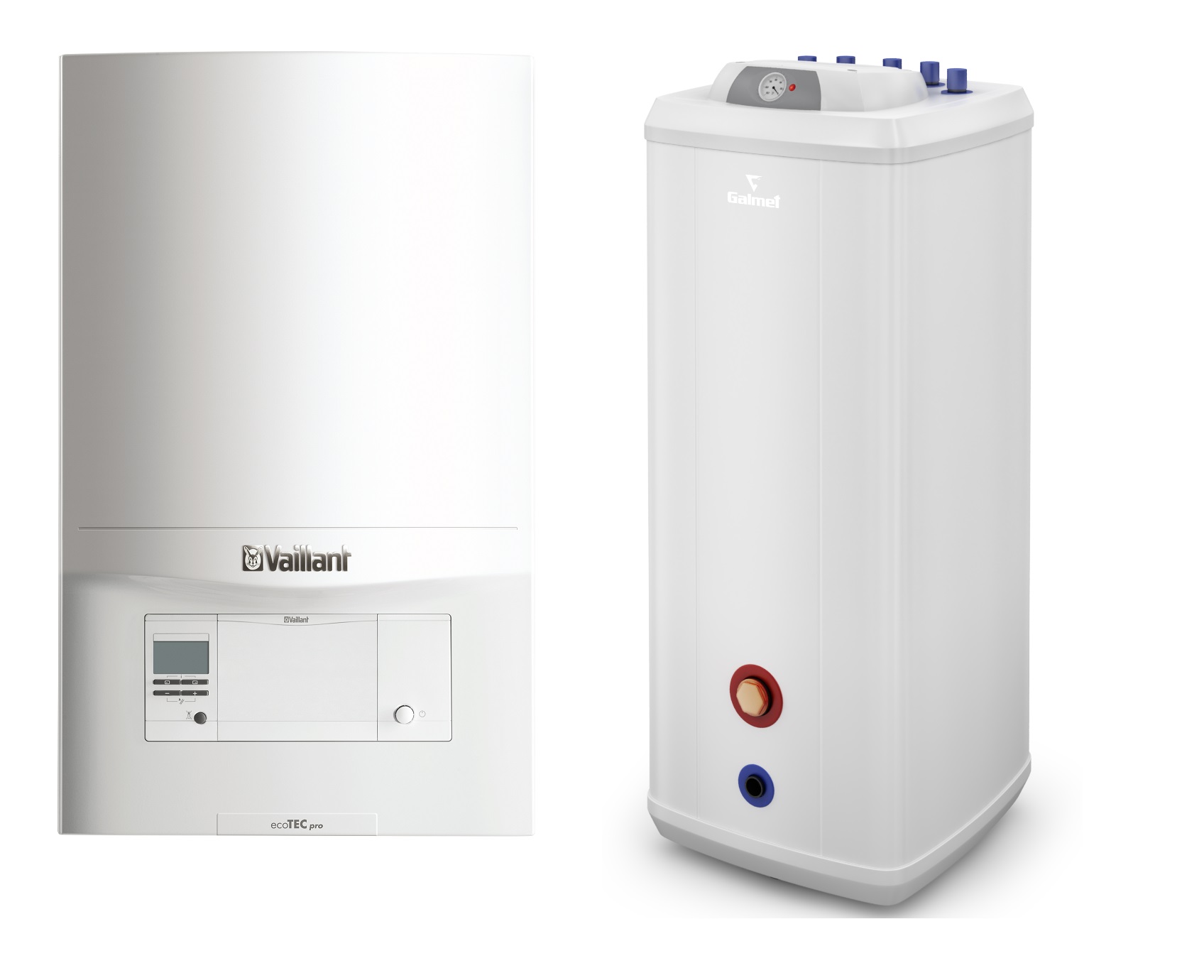 Pakiet - Kocioł gazowy jednofunkcyjny VAILLANT ecoTEC pro VC 186/5-3 kondensacyjny wiszący 5.7 - 20 kW + Czujnik c.w.u. + Zasobnik c.w.uVulcan 100L stojący