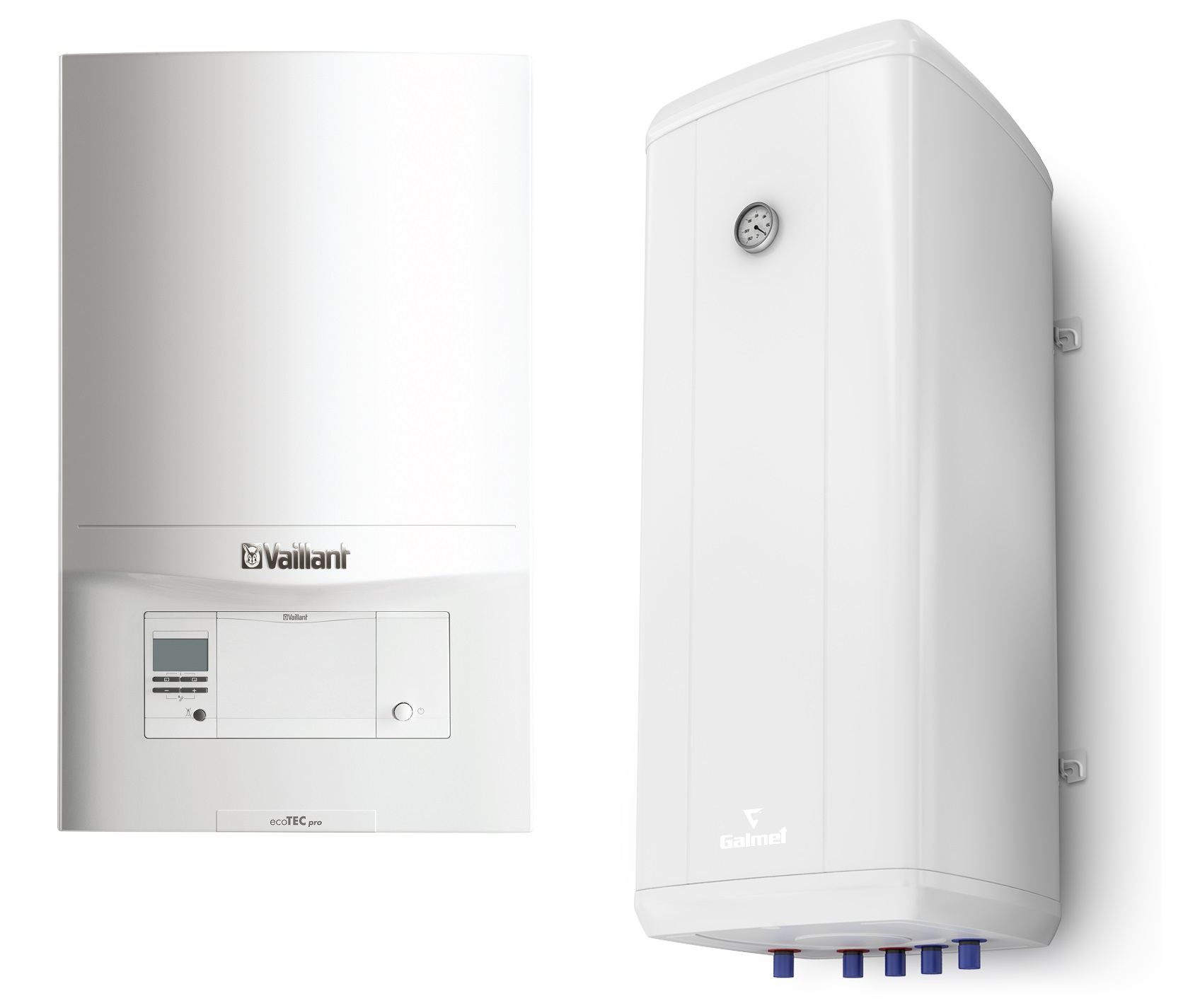Pakiet - Kocioł gazowy jednofunkcyjny VAILLANT ecoTEC pro VC 186/5-3 kondensacyjny wiszący 5.7 - 20 kW + Czujnik c.w.u. + Zasobnik c.w.uVulcan 100L wiszący