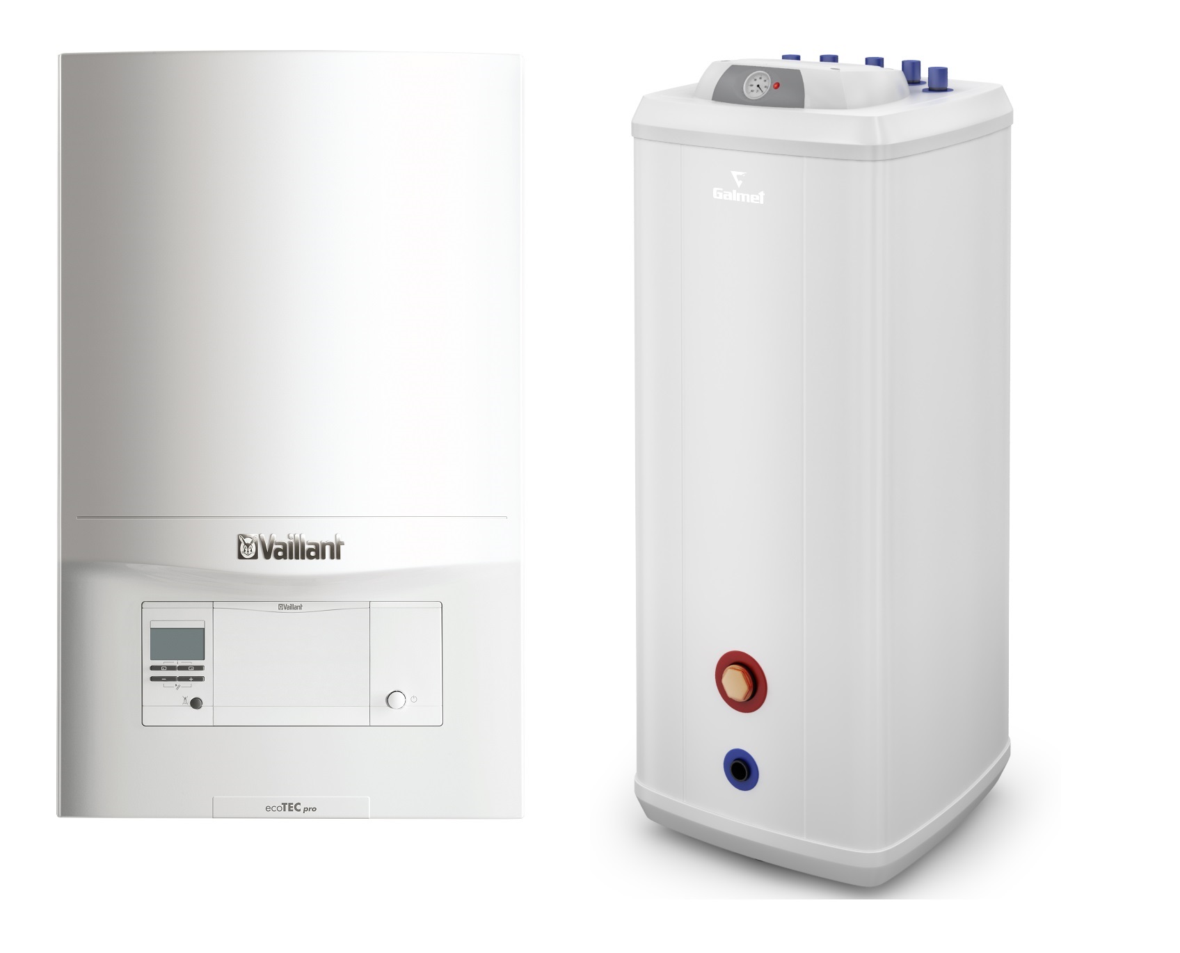 Pakiet - Kocioł gazowy jednofunkcyjny VAILLANT ecoTEC pro VC 186/5-3 kondensacyjny wiszący 5.7 - 20 kW + Czujnik c.w.u. + Zasobnik c.w.uVulcan 200L stojący