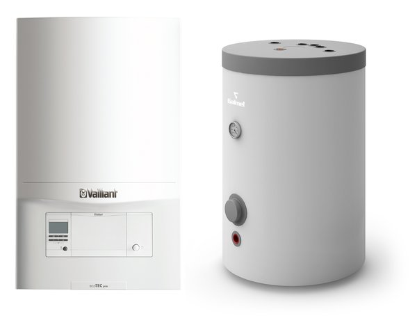 Pakiet - Kocioł gazowy jednofunkcyjny VAILLANT ecoTEC pro VC 186/5-3 kondensacyjny wiszący 5.7 - 20 kW + Czujnik c.w.u. + Zasobnik c.w.uRondo Premium 140L