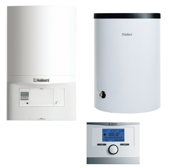 Pakiet - Kocioł gazowy jednofunkcyjny VAILLANT ecoTEC pro VC 146/5-3 kondensacyjny wiszący 5.9 - 15.3 kW + Czujnik c.w.u. + RegulatormultiMATIC 700 + Zasobnik c.w.uVIH R 120/6B