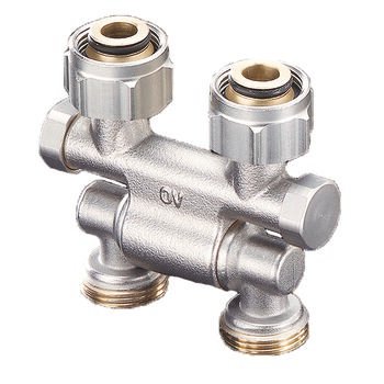Multiflex F, ZB-podwójne przyłącze z odcięciem, kątowo-proste, 3/4NZx3/4GZ