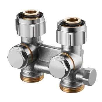 Multiflex F, ZBU-przyłącze z odcięciem, 3/4NZx3/4GZ, mosiądz, z funkcjami napełniania, opróżniania i z nastawą wstępną