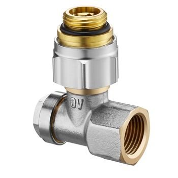 Combi 3, zawór pojedynczy, z odcięciem, kątowy (1/2GZx1/2GW)