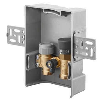 Unibox TQ-RTL vario, regulator temperatury pomieszczenia i ogranicznik temperatury powrotu, z automatycznym zaworem termostatycz