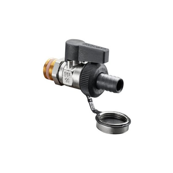 Optiflex, zawór kulowy, mosiądz, niklowany, DN 15, 1/2GZ, z końcówką do węża i zaślepką