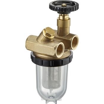 Oilpur Z A, filtr oleju opałowego do systemów dwururowych, z zaworem odcinającym, z wkładem z siatki niklowej (100-150µm), DN 15