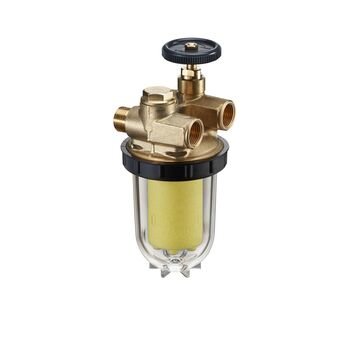 Oilpur Z A, filtr oleju opałowego do systemów dwururowych, z zaworem odcinającym, z wkładem z siatki niklowej (100-150µm), DN 10